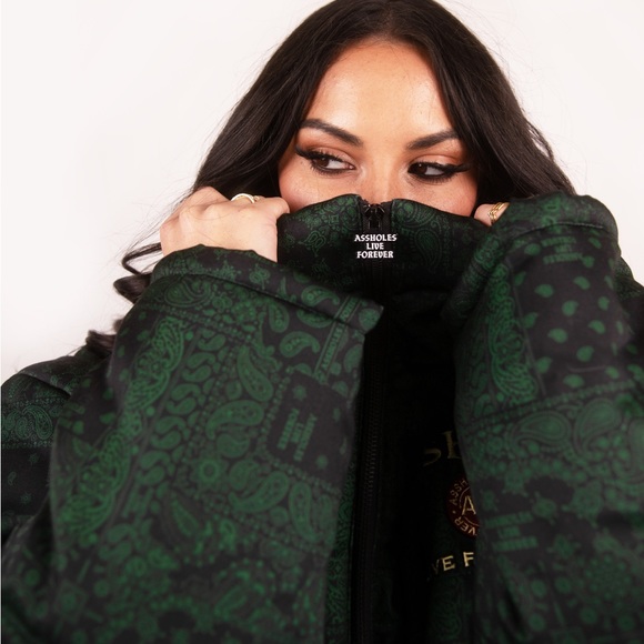 ALF IRISH UNISEX GREEN BANDANA HEAVYWEIGHT PUFFER JACKET ( L ) - Picture 4 of 5